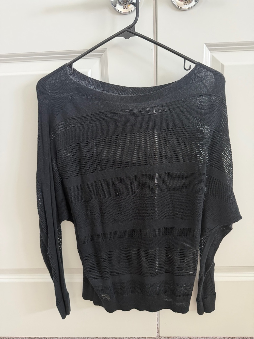 All-Saints Black Sheer Knit Lightweight Sweater